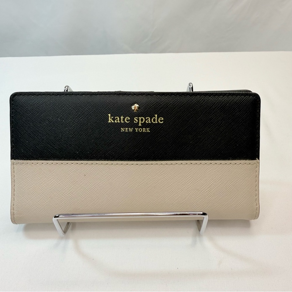 Kate Spade Staci Wallet Black & Tan VGUC